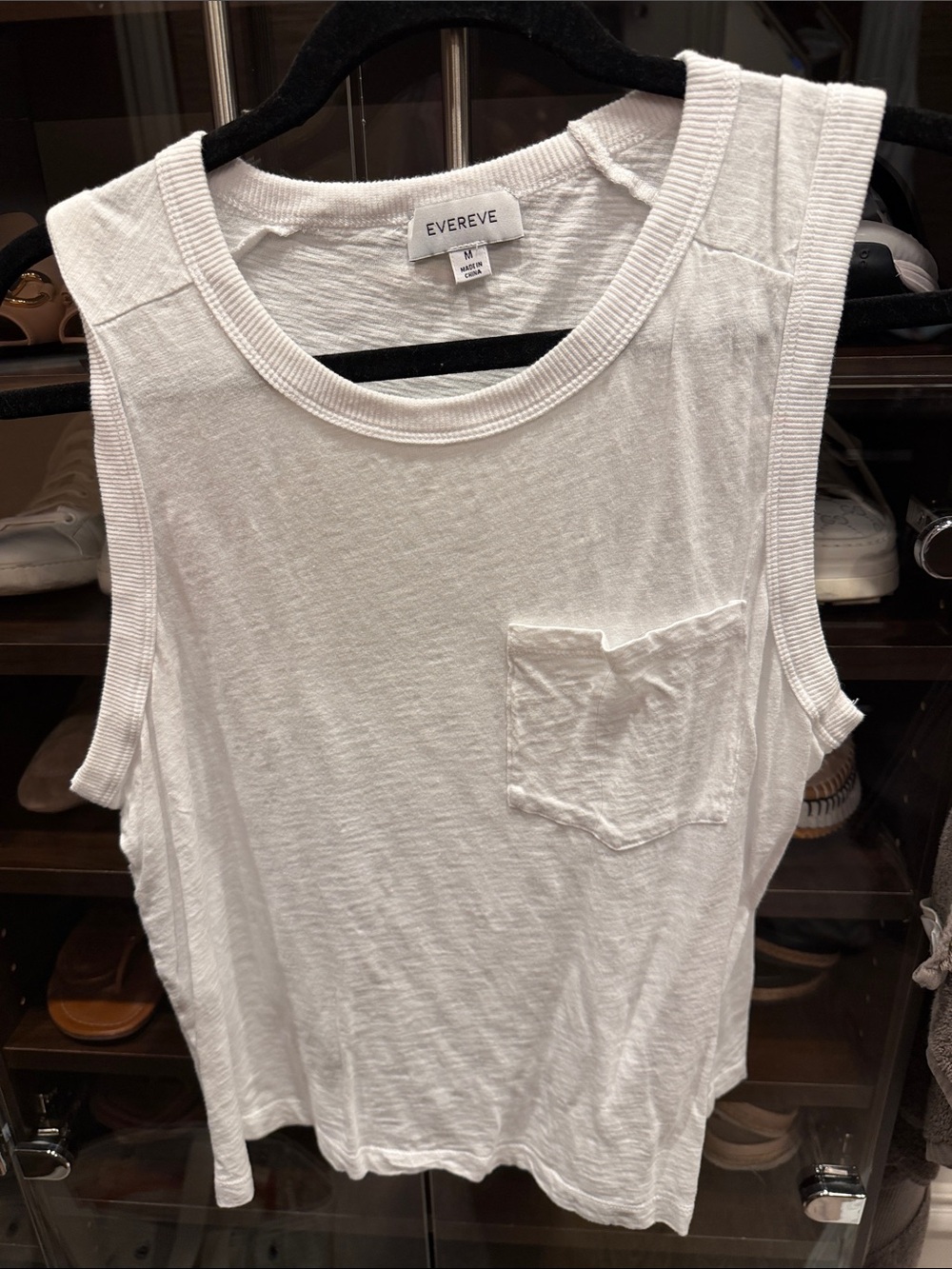 Evereve White Pocket Muscle Tank